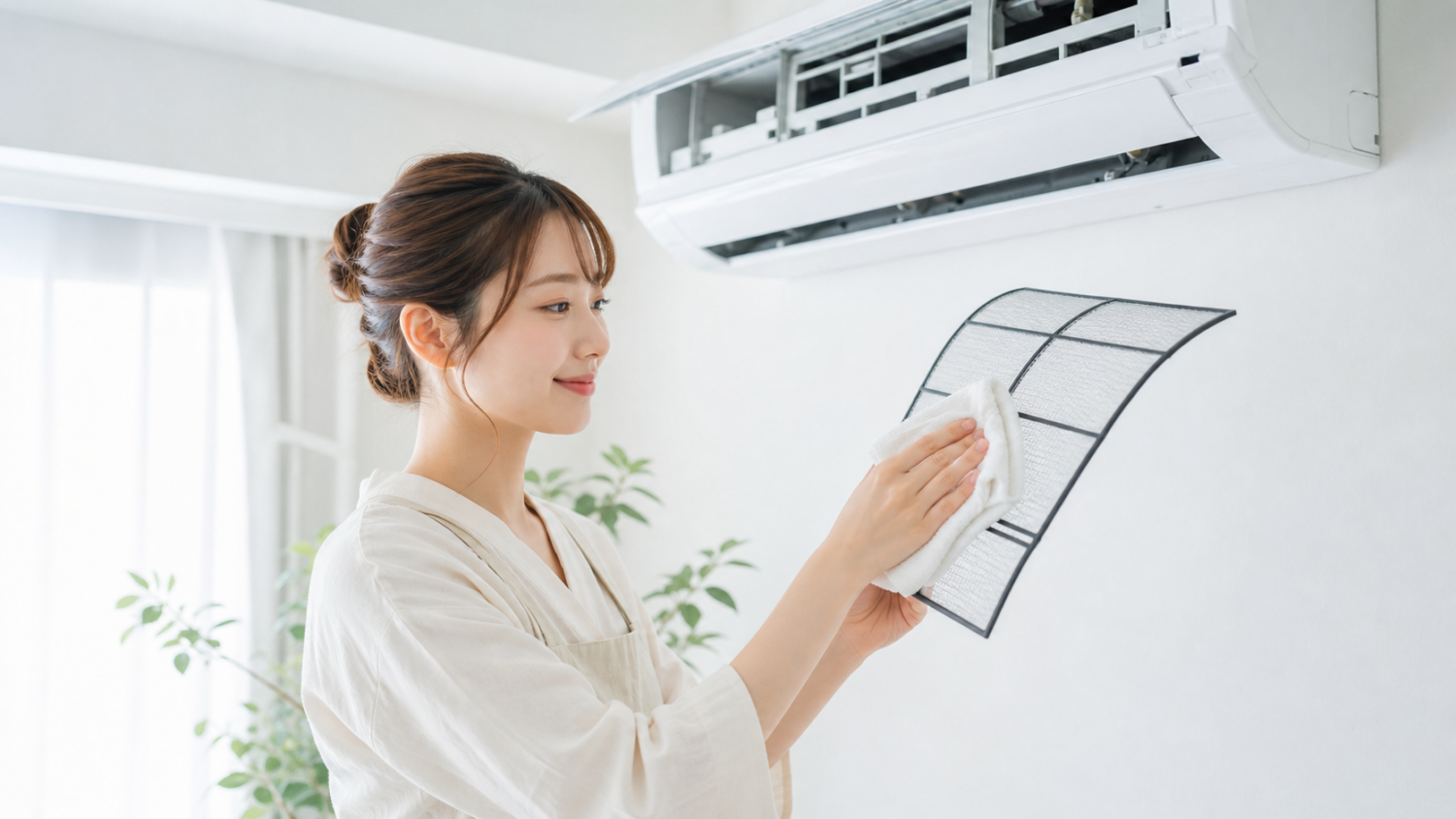 家庭でできるエアコンフィルター掃除