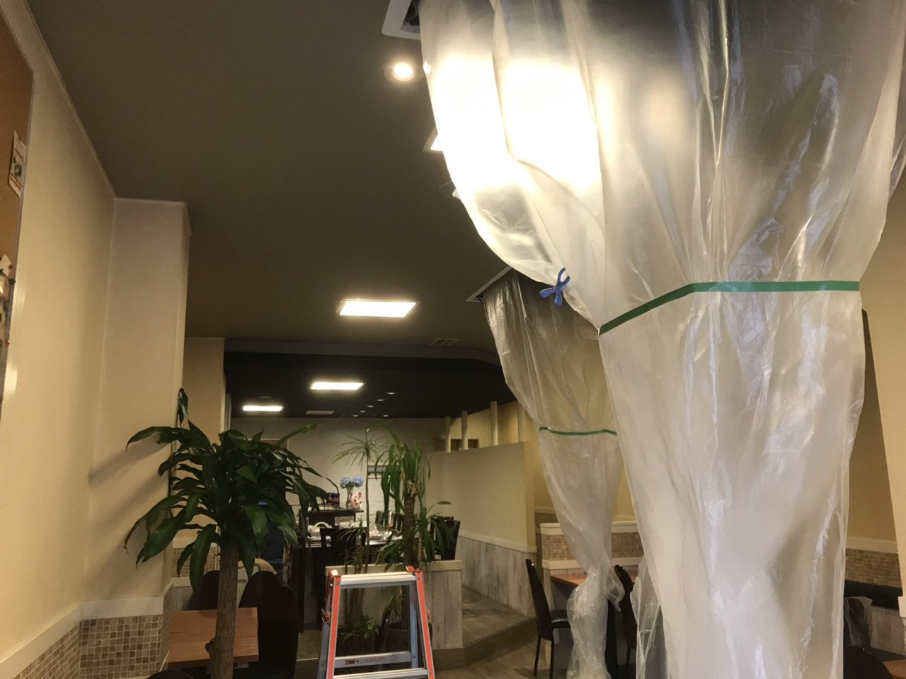 大阪市東住吉区の喫茶店エアコンで確認した茶色いヤニ汚れ