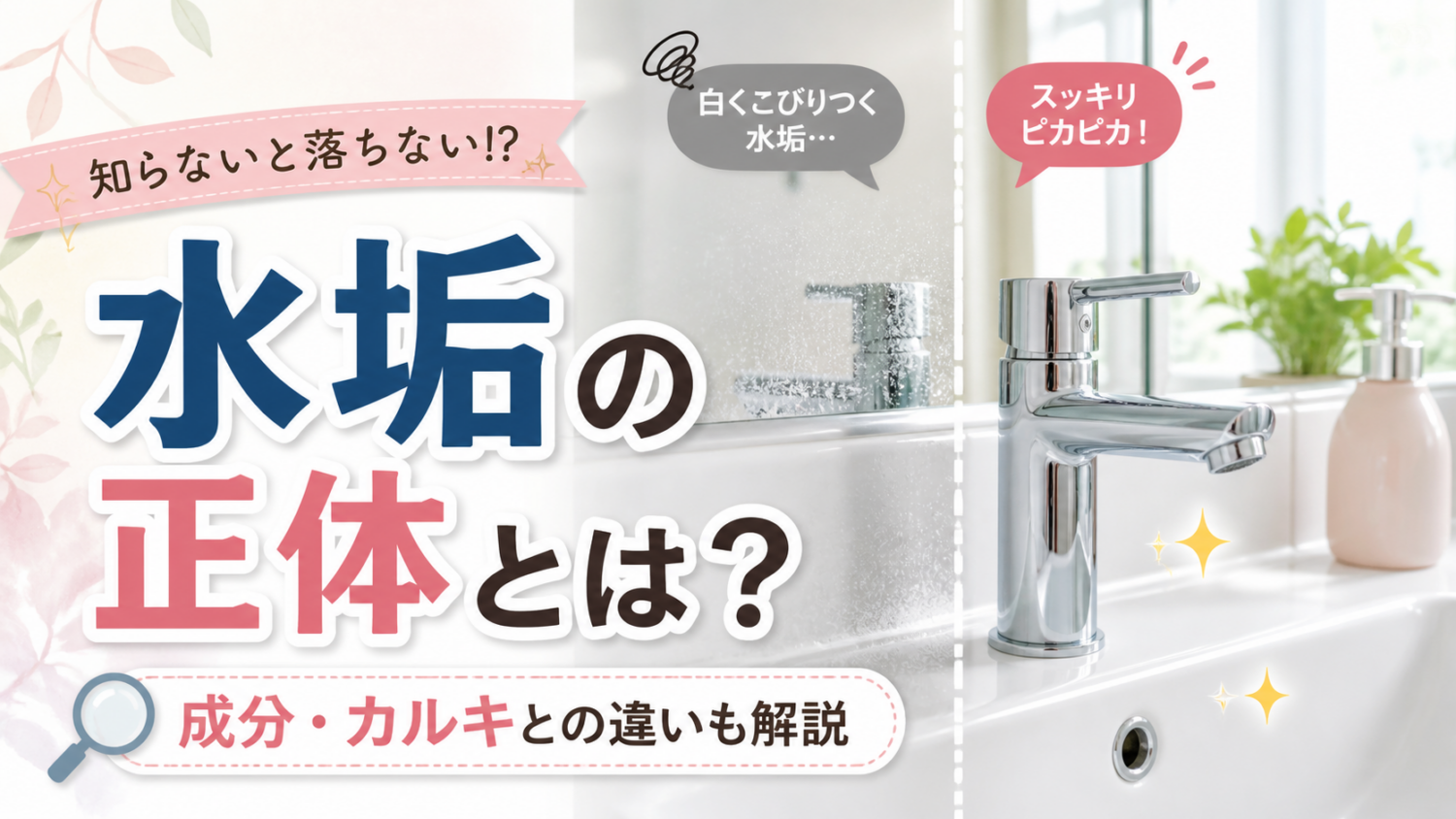 水垢の落とし方と原因｜落ちない理由と正しい掃除方法をプロが解説